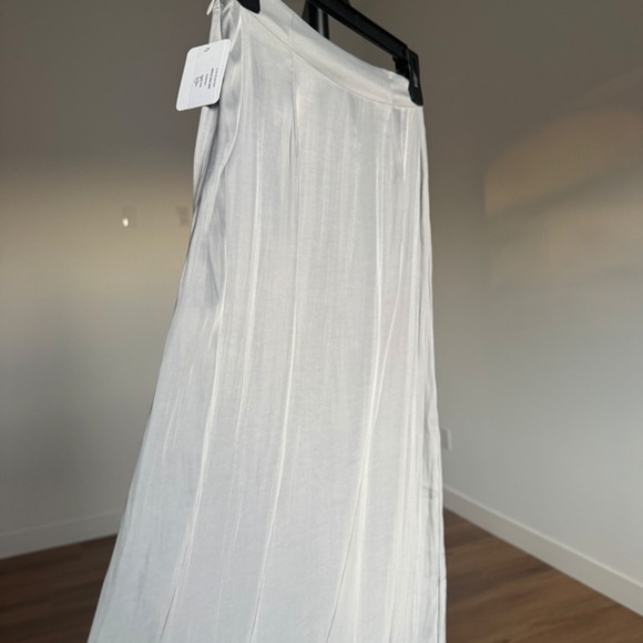 NWT Free People Silver Midi Skirt Button Front Career Casual Size Unknown - Picture 6 of 6